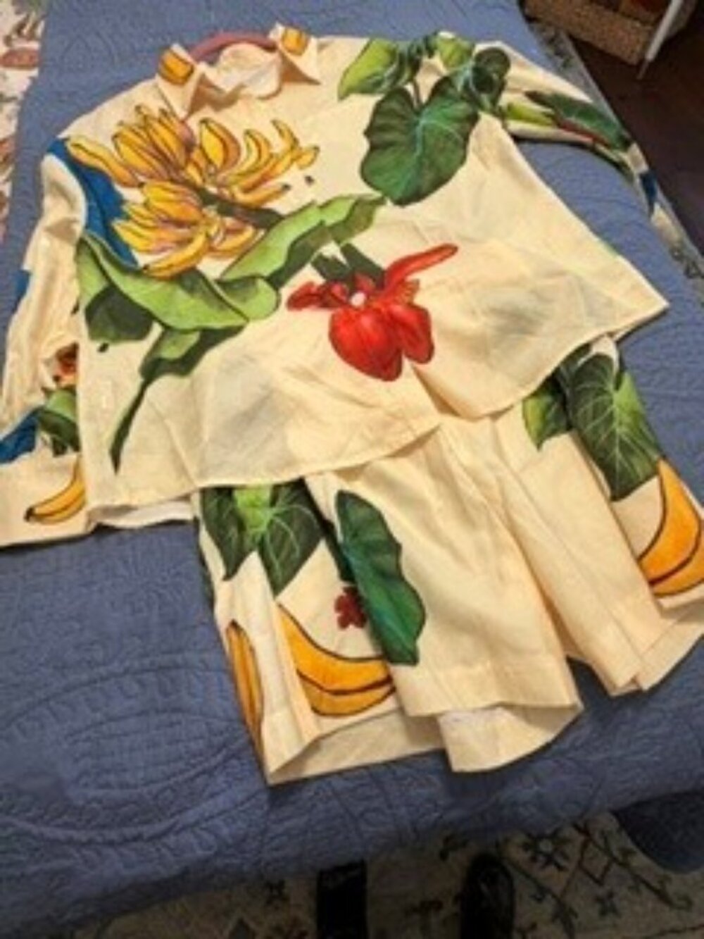 Yellow Banana Grapes Set Top & Shorts - "Farm-Rio" look a like